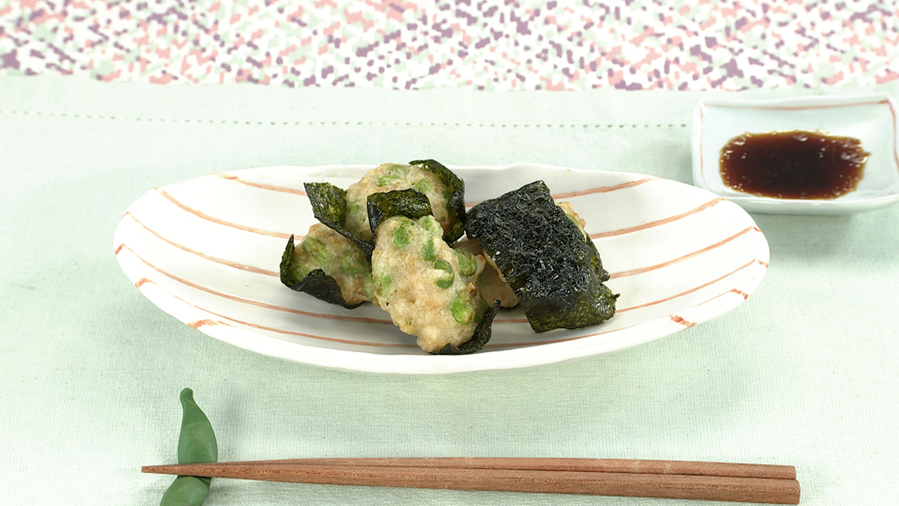 枝豆のとろろ揚げ