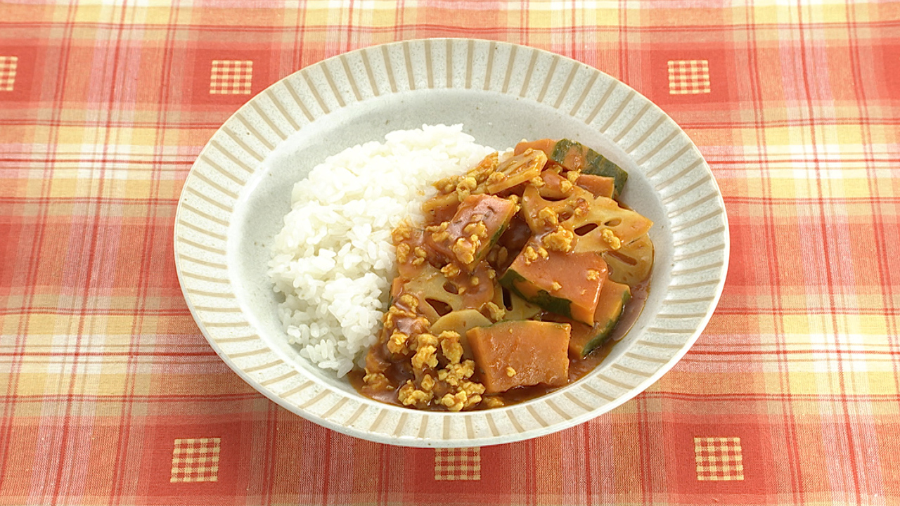 カボチャと蓮根のカレー