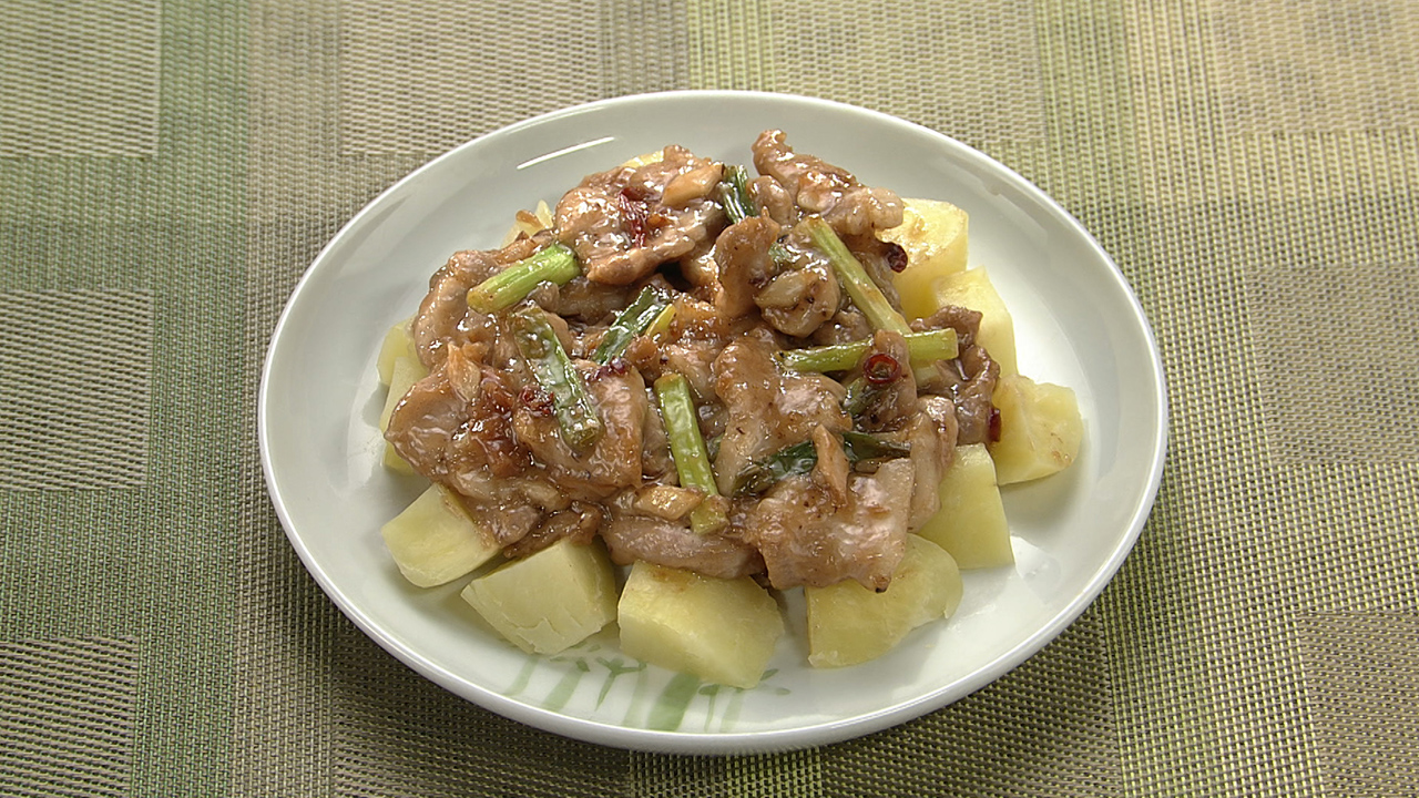 梅干しと豚肉のトウチー蒸し